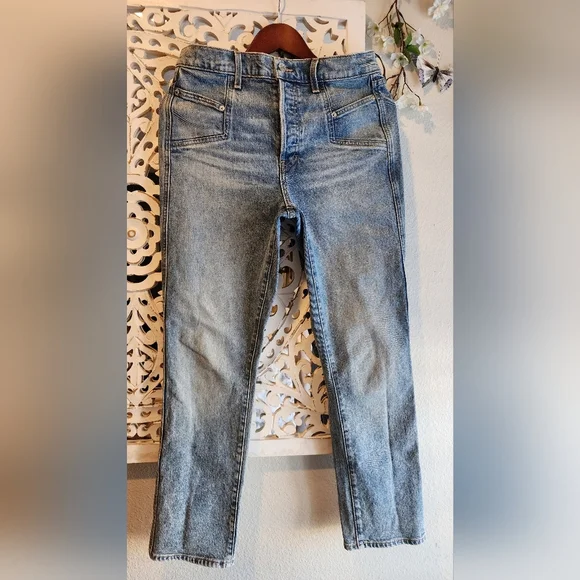 VERONICA BEARD RYLEIGH SLIM STRAIGHT HIGH RISE JEANS WITH YOKE Size 29/8 - Picture 9 of 14